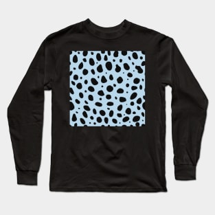 Light Blue and Black Cheetah Print Animal Print Long Sleeve T-Shirt